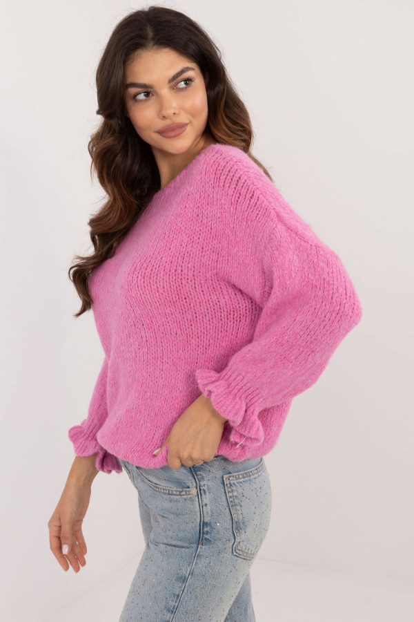 Pink Jumper in Sweaters, Pullovers, Jumpers, Turtlenecks, Boleros, Shrugs with Acrylic, Lana, Polyamide and Viscose