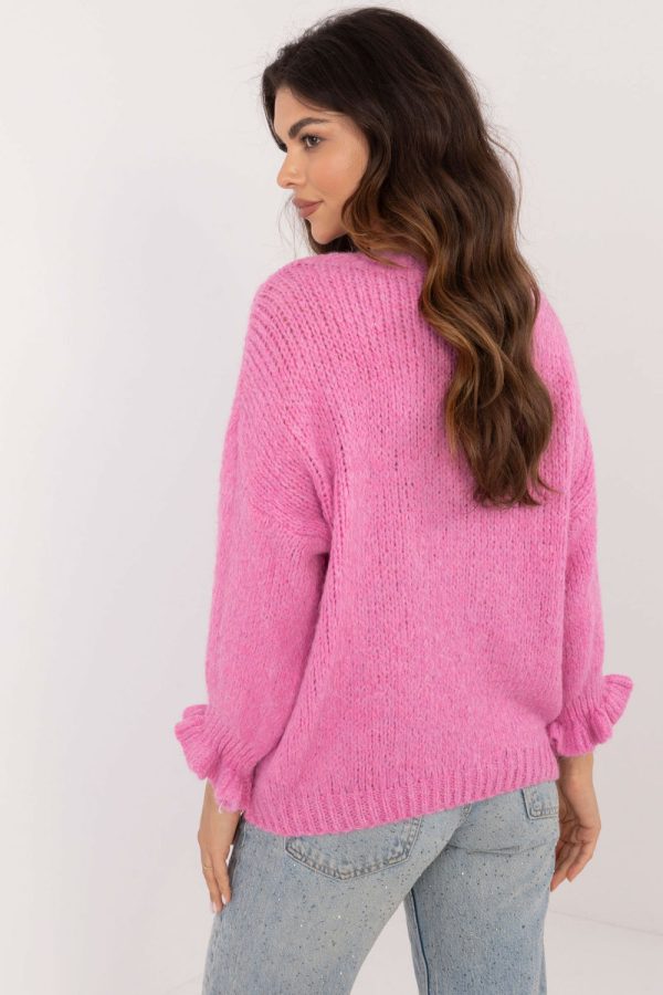 Pink Jumper in Sweaters, Pullovers, Jumpers, Turtlenecks, Boleros, Shrugs with Acrylic, Lana, Polyamide and Viscose