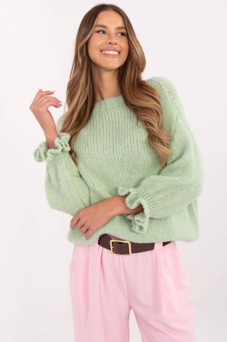 Green Jumper in Sweaters, Pullovers, Jumpers, Turtlenecks, Boleros, Shrugs with Acrylic, Lana, Polyamide and Viscose