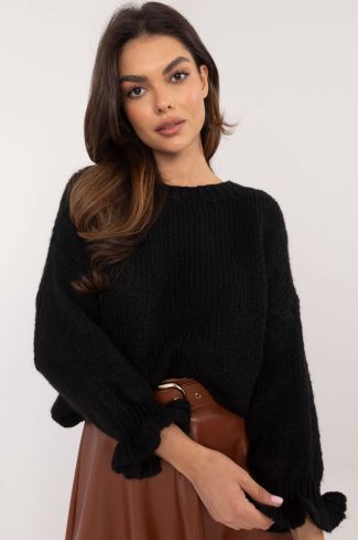 Black Jumper in Sweaters, Pullovers, Jumpers, Turtlenecks, Boleros, Shrugs with Acrylic, Lana, Polyamide and Viscose
