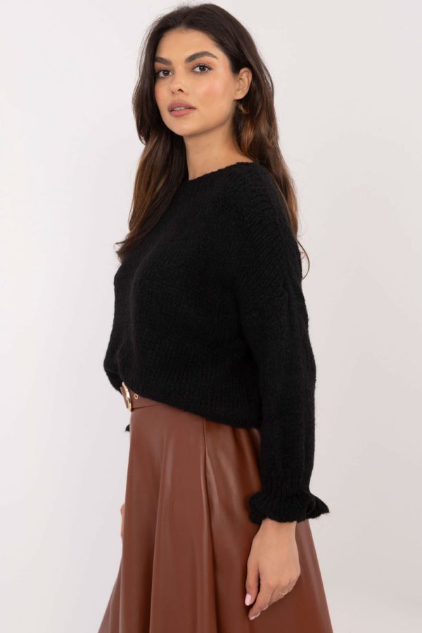 Black Jumper in Sweaters, Pullovers, Jumpers, Turtlenecks, Boleros, Shrugs with Acrylic, Lana, Polyamide and Viscose