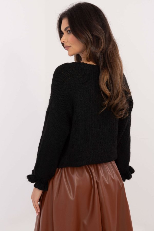 Black Jumper in Sweaters, Pullovers, Jumpers, Turtlenecks, Boleros, Shrugs with Acrylic, Lana, Polyamide and Viscose