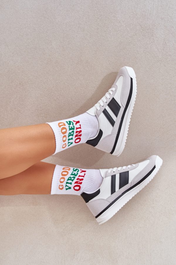 White Sport Shoes in Women`s Athletic Shoes, Trainers, Sneakers with Fabric, Footbed, Upper Height and Sole Height