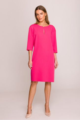 Pink Daydress in Day Dresses with Spandex, Polyester and Viscose