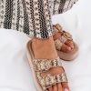 Beige Platform Sandals in Sandals & Flip-Flops For Women with Fabric, Footbed and Platform Height