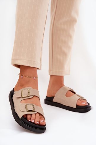 1068462.jpg Beige Flip-flops in Sandals & Flip-Flops For Women with Fabric, Footbed and Platform Height