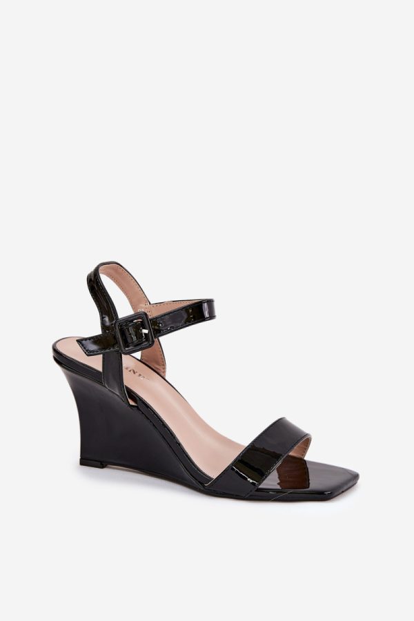 Black Buskin in Sandals & Flip-Flops For Women with Fabric, Footbed and Heel Height