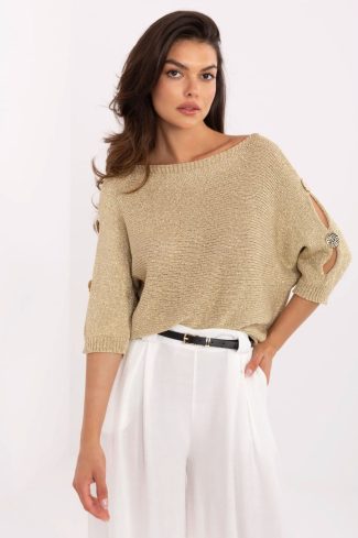 1078730.jpg Yellow Jumper in Sweaters, Pullovers, Jumpers, Turtlenecks, Boleros, Shrugs with Metallic Yarn and Viscose