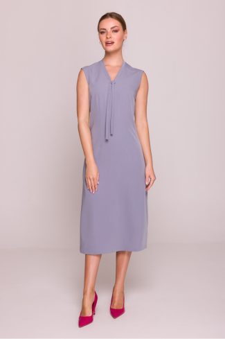 1083059.jpg Grey Daydress in Day Dresses with Spandex, Polyester and Viscose
