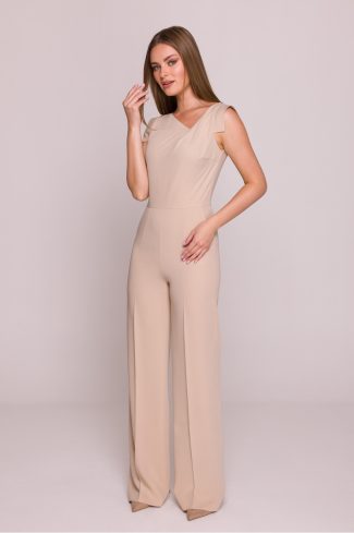 1083099.jpg Beige Suit in Playsuits For Women with Spandex, Polyester and Viscose