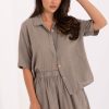 Beige Set in Pants, Trousers, Shorts with Cotton