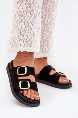 Black Platform Sandals in Sandals & Flip-Flops For Women with Fabric, Footbed and Platform Height