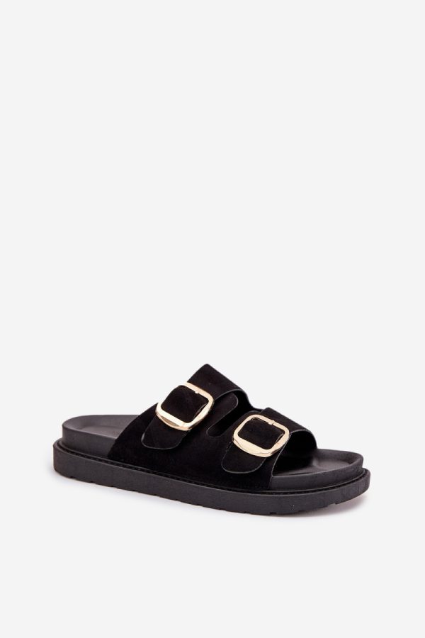 Black Platform Sandals in Sandals & Flip-Flops For Women with Fabric, Footbed and Platform Height