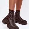 Brown Boots in Women`s Ankle Boots & Booties with Fabric, Footbed, Upper Height, Heel Height and Platform Height