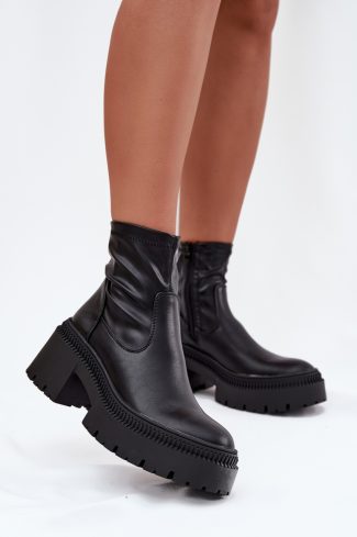1090778.jpg Black Boots in Women`s Ankle Boots & Booties with Fabric, Footbed, Upper Height, Heel Height and Platform Height