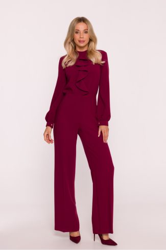 Red Suit in Playsuits For Women with Spandex, Polyester and Viscose