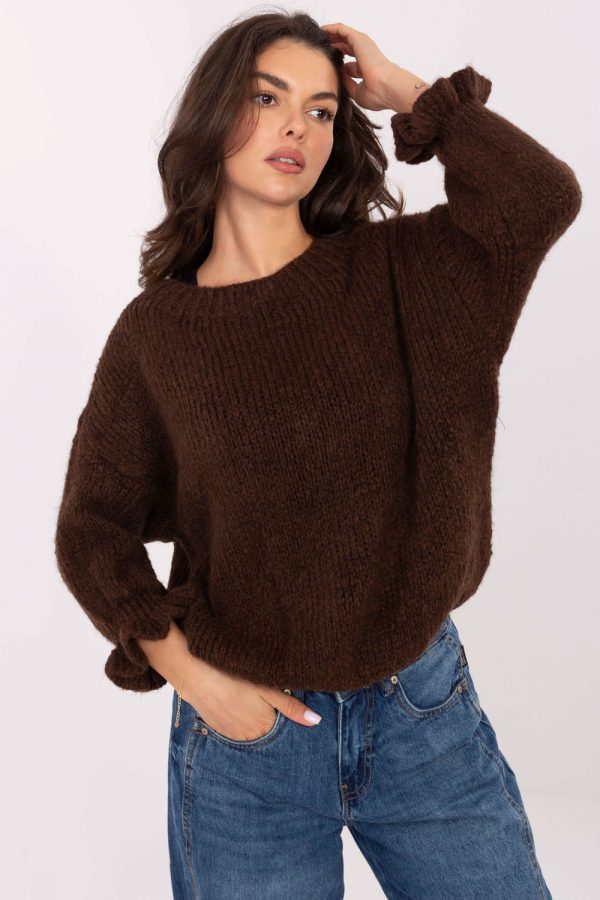 Brown Jumper in Sweaters, Pullovers, Jumpers, Turtlenecks, Boleros, Shrugs with Acrylic, Polyamide, Viscose and Wool