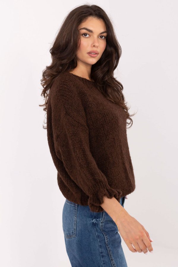 Brown Jumper in Sweaters, Pullovers, Jumpers, Turtlenecks, Boleros, Shrugs with Acrylic, Polyamide, Viscose and Wool