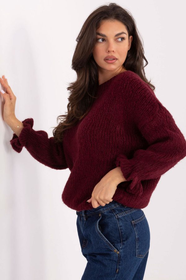 Red Jumper in Sweaters, Pullovers, Jumpers, Turtlenecks, Boleros, Shrugs with Polyacrylic, Polyamide, Viscose and Wool