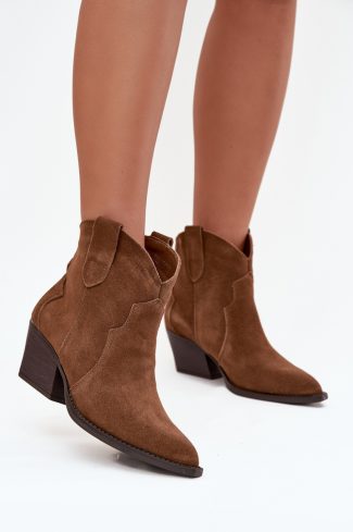 1096678.jpg Brown Heel Boots in Women`s Ankle Boots & Booties with Fabric, Warmers, Footbed, Upper Height and Heel Height