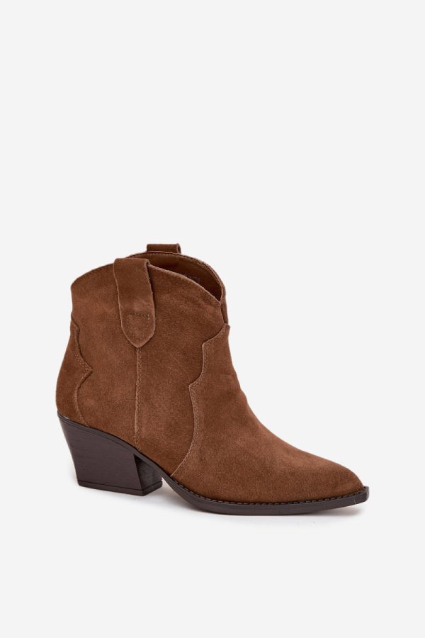 Brown Heel Boots in Women`s Ankle Boots & Booties with Fabric, Warmers, Footbed, Upper Height and Heel Height