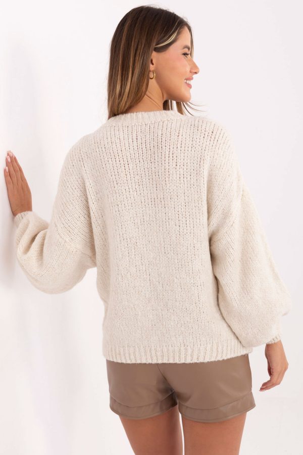 Beige Jumper in Sweaters, Pullovers, Jumpers, Turtlenecks, Boleros, Shrugs with Acrylic, Polyamide, Viscose and Wool