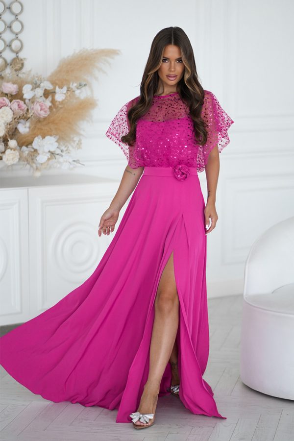Violet Long Dress in Evening Dresses with Spandex and Polyester