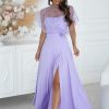 Violet Long Dress in Evening Dresses with Spandex and Polyester