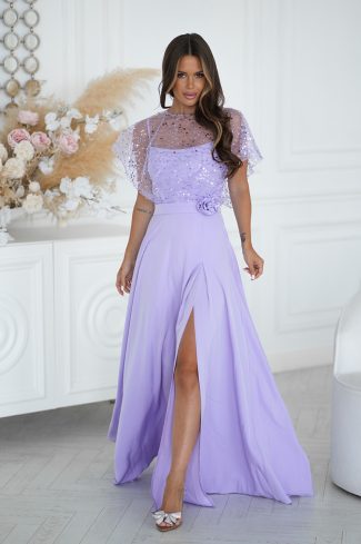 1098500.jpg Violet Long Dress in Evening Dresses with Spandex and Polyester