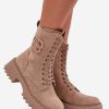 Beige Bootie in Women`s Ankle Boots & Booties with Fabric, Warmers, Footbed, Upper Height, Heel Height and Platform Height