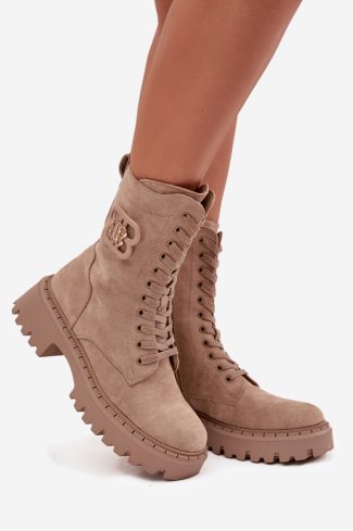Beige Bootie in Women`s Ankle Boots & Booties with Fabric, Warmers, Footbed, Upper Height, Heel Height and Platform Height