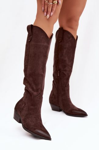 Brown Heel Boots in Over The Knee High Boots, Thigh High Boots with Fabric, Footbed, Upper Height and Heel Height