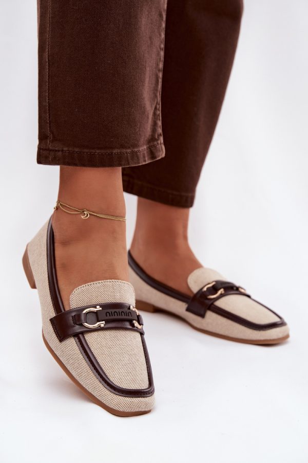 Brown Loafers in Moccasins, Loafers with Fabric, Footbed, Upper Height and Sole Height