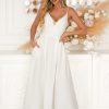 Beige Long Dress in Evening Dresses with Spandex and Polyester