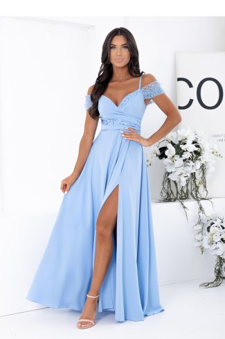 1114967.jpg Blue Long Dress in Evening Dresses with Cotton, Spandex and Polyester