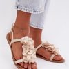 Beige Sandals in Sandals & Flip-Flops For Women with Fabric, Footbed and Heel Height