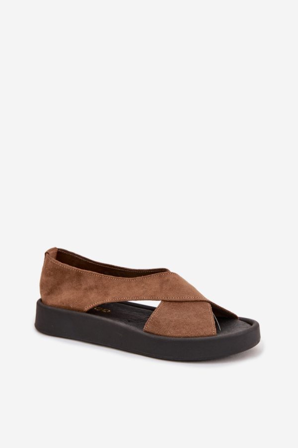 Brown Sandals in Sandals & Flip-Flops For Women with Fabric, Footbed and Platform Height