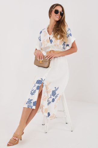 1128218.jpg White Daydress in Day Dresses with Polyamide and Viscose