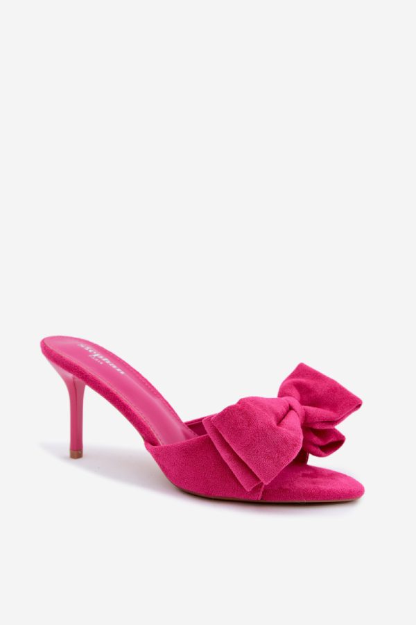 Pink Heeled Sandals in Sandals & Flip-Flops For Women with Fabric, Footbed and Heel Height