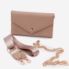 Beige Envelope Clutch Bag in Casual Handbags, Shoulder Bags with Width, Bottom Width and Height