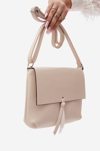 Beige Messenger Bag in Casual Handbags, Shoulder Bags with Width, Bottom Width and Height