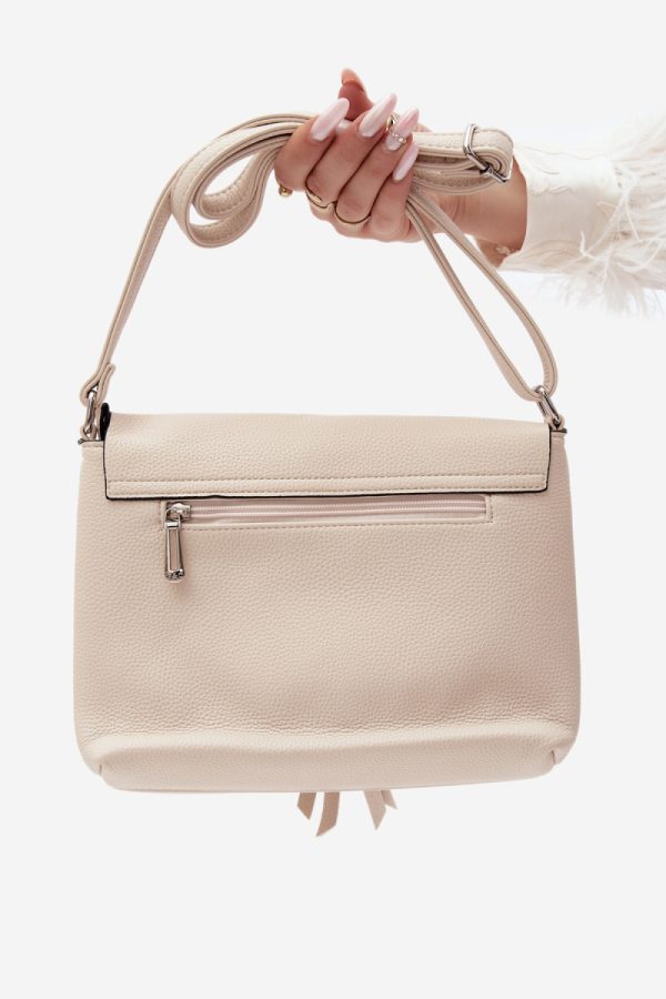 Beige Messenger Bag in Casual Handbags, Shoulder Bags with Width, Bottom Width and Height