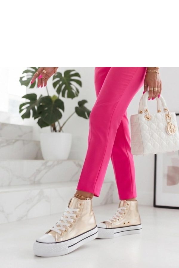 Yellow Platform Sneakers in Women`s Athletic Shoes, Trainers, Sneakers with Fabric, Footbed and Platform Height