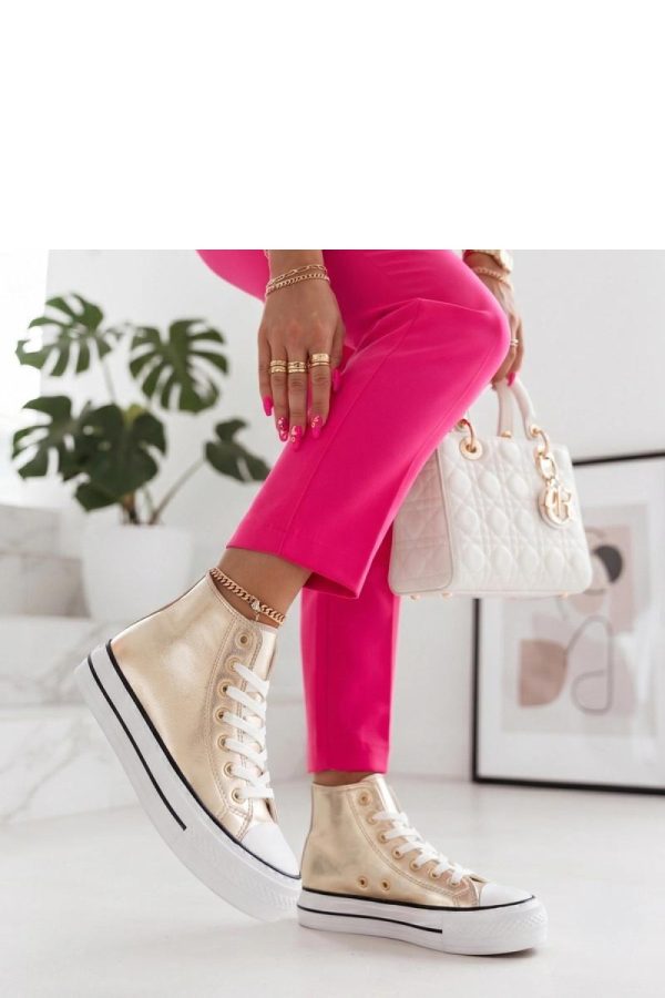 Yellow Platform Sneakers in Women`s Athletic Shoes, Trainers, Sneakers with Fabric, Footbed and Platform Height