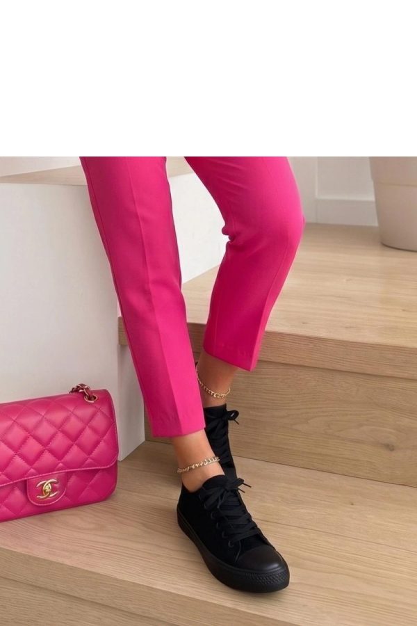 Black Sneakers in Women`s Athletic Shoes, Trainers, Sneakers with Fabric, Footbed and Sole Height