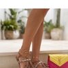 Brown Sandals in Sandals & Flip-Flops For Women with Fabric, Footbed and Heel Height