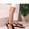 Black Sandals in Sandals & Flip-Flops For Women with Fabric, Footbed and Heel Height