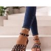 Black Sandals in Sandals & Flip-Flops For Women with Fabric, Footbed and Heel Height