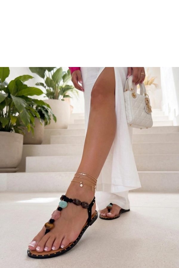 Black Sandals in Sandals & Flip-Flops For Women with Fabric, Footbed and Heel Height