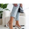 Grey Block Heel Pumps in High Heel Pumps with Fabric, Footbed and Heel Height
